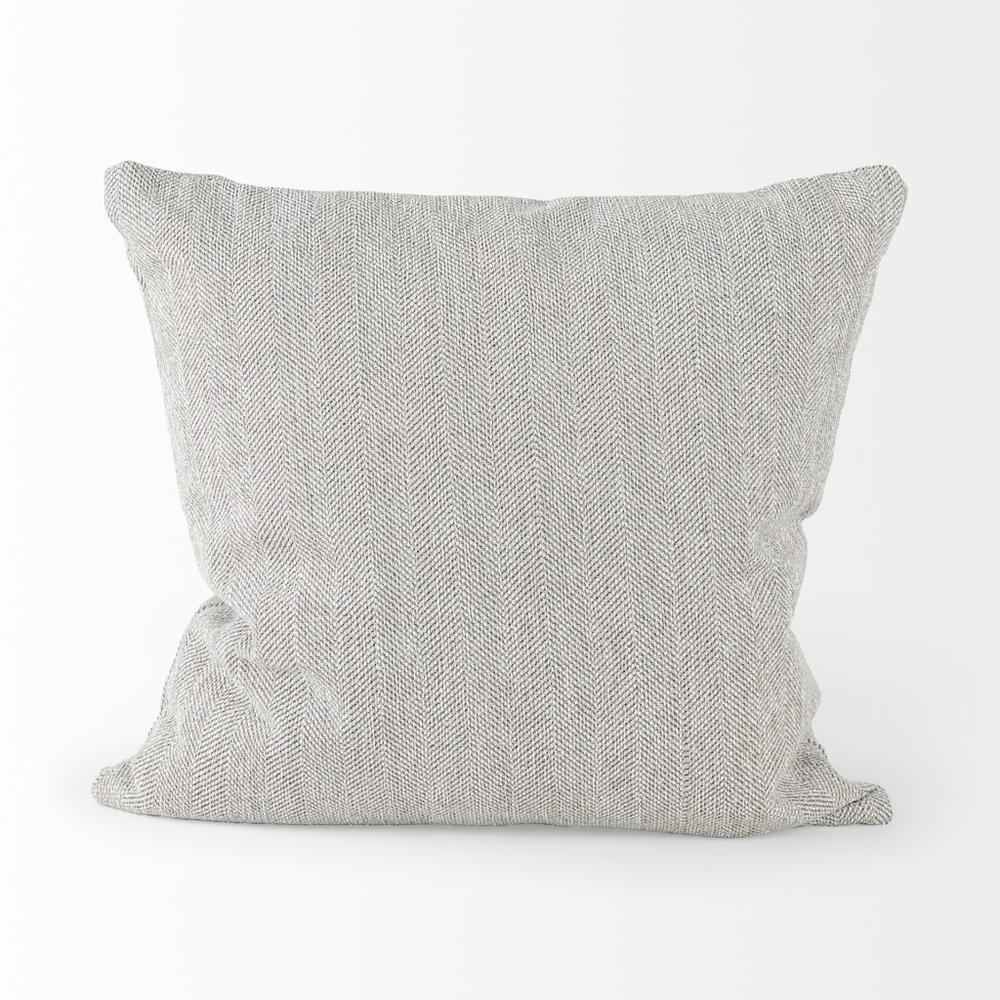Ash Gray Basket Weave Accent Throw Pillow Gray. Picture 2