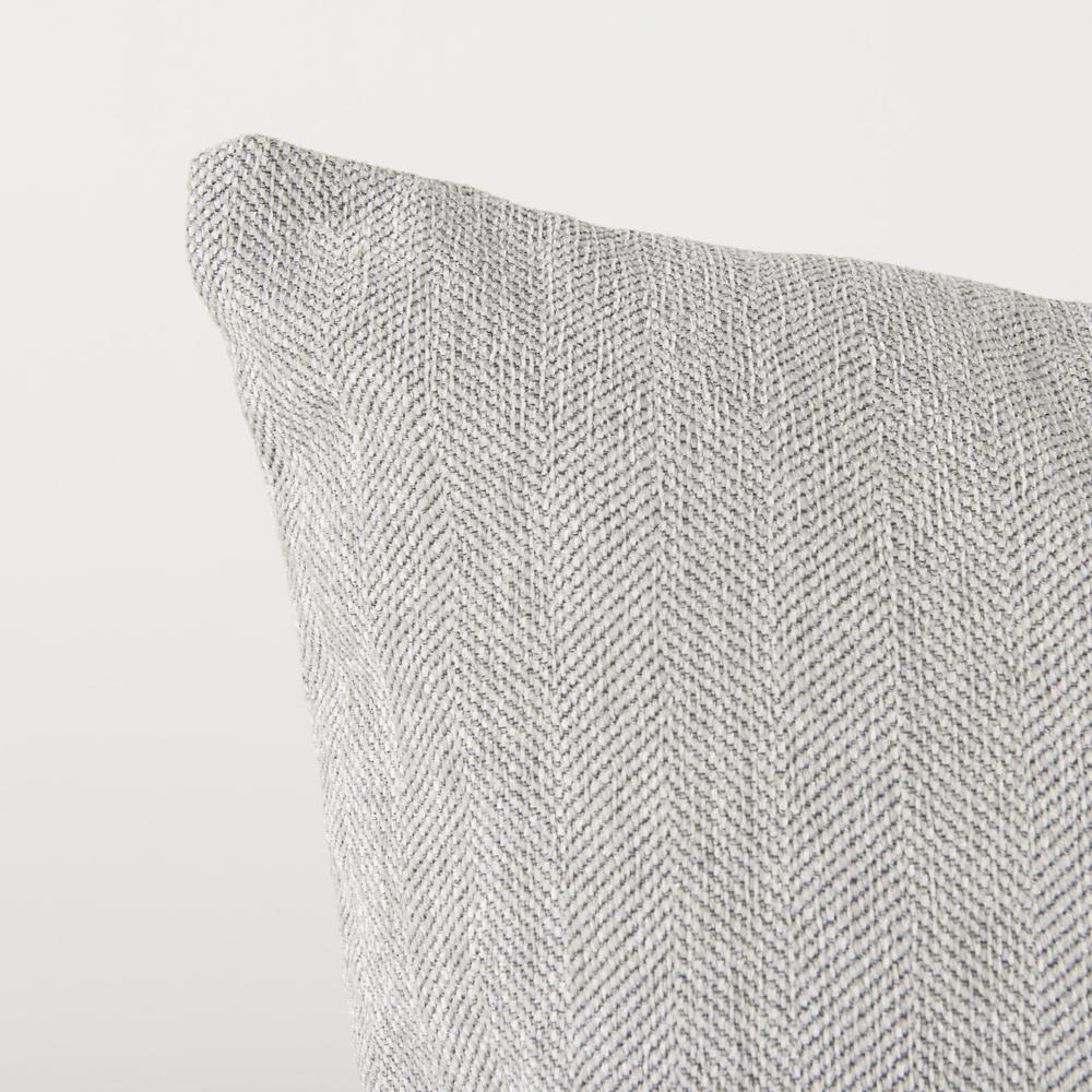 Ash Gray Basket Weave Accent Throw Pillow Gray. Picture 5