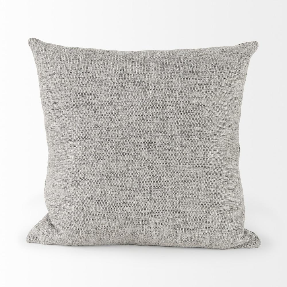 Stone Gray Basket Weave AccentThrow Pillow Gray. Picture 2