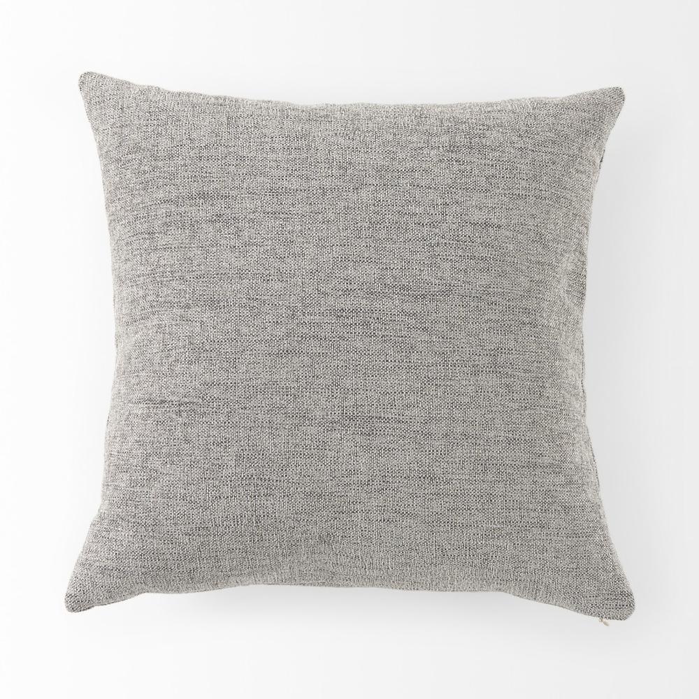 Stone Gray Basket Weave AccentThrow Pillow Gray. Picture 4