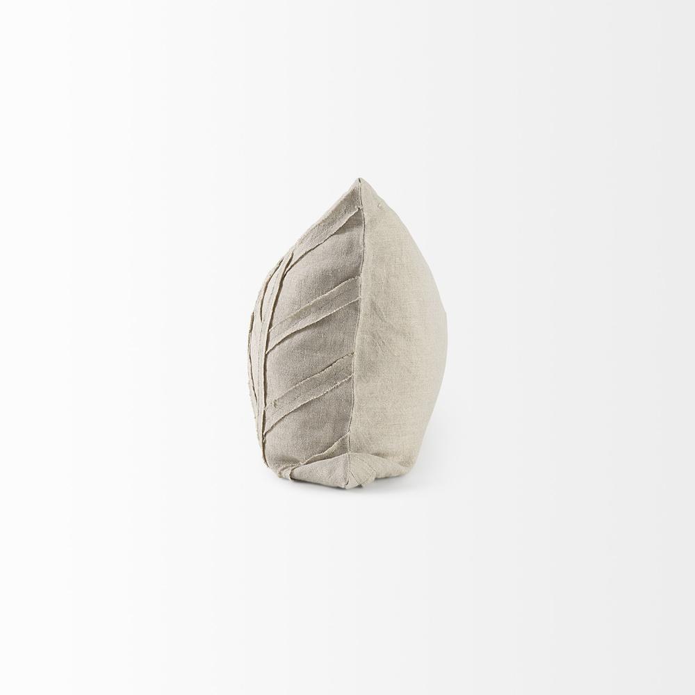 Light Gray Chevron Textured Lumbar Pillow Cover Beige. Picture 3