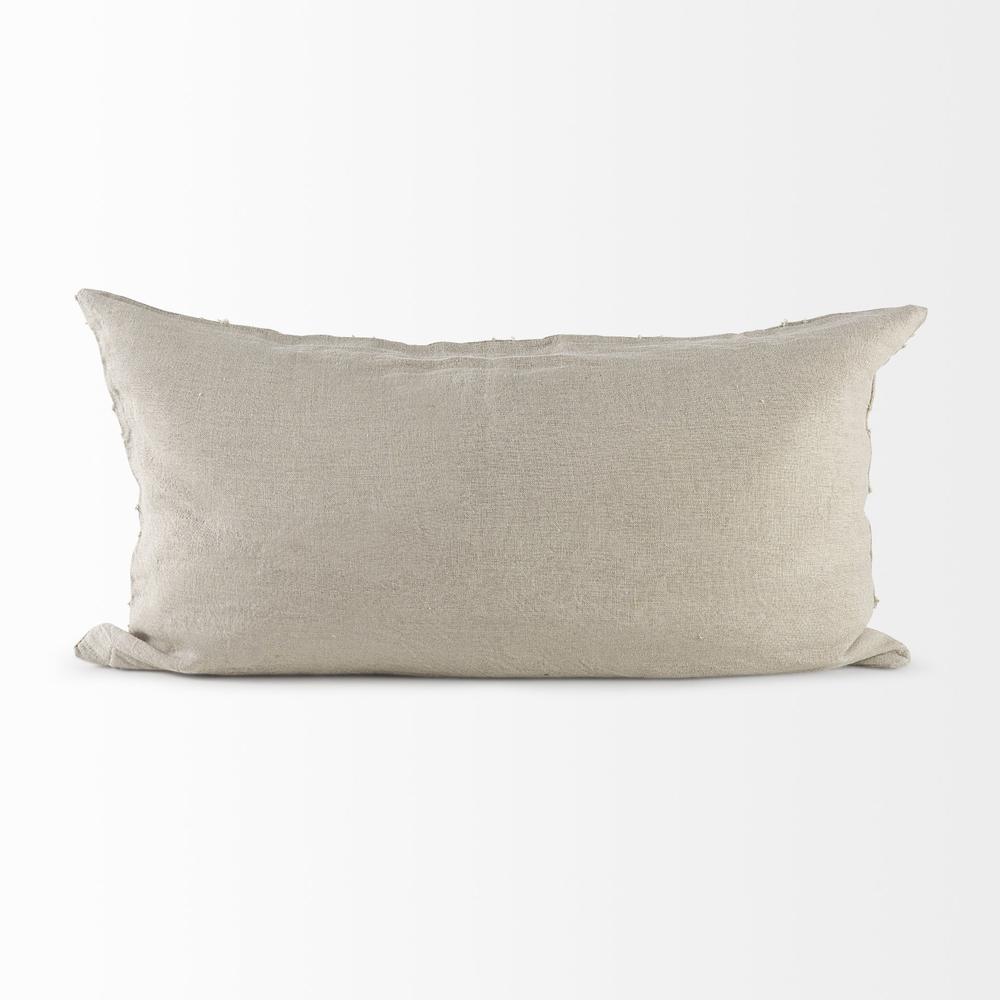 Light Gray Chevron Textured Lumbar Pillow Cover Beige. Picture 4