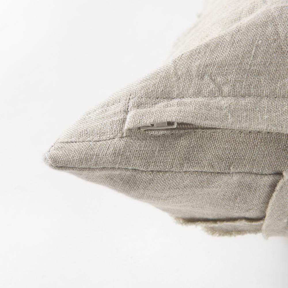 Light Gray Chevron Textured Lumbar Pillow Cover Beige. Picture 8