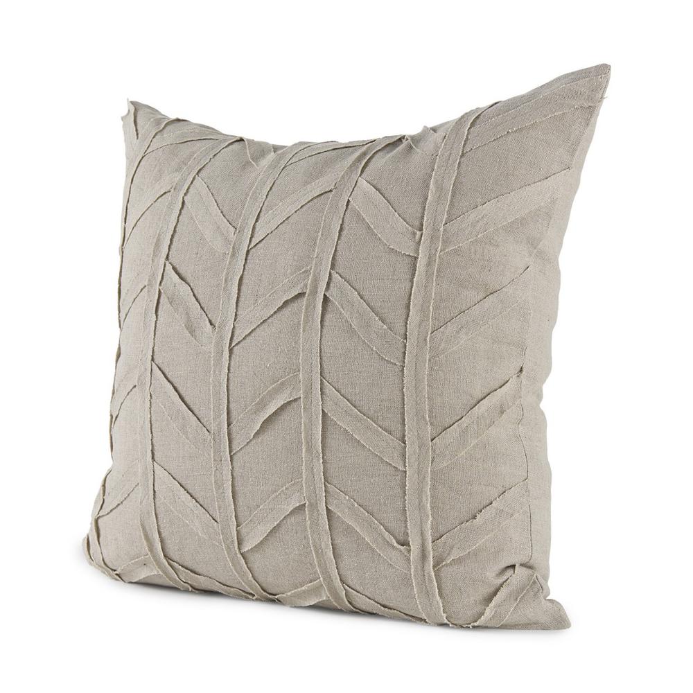 Light Gray Chevron Textured Pillow Cover Beige. Picture 1