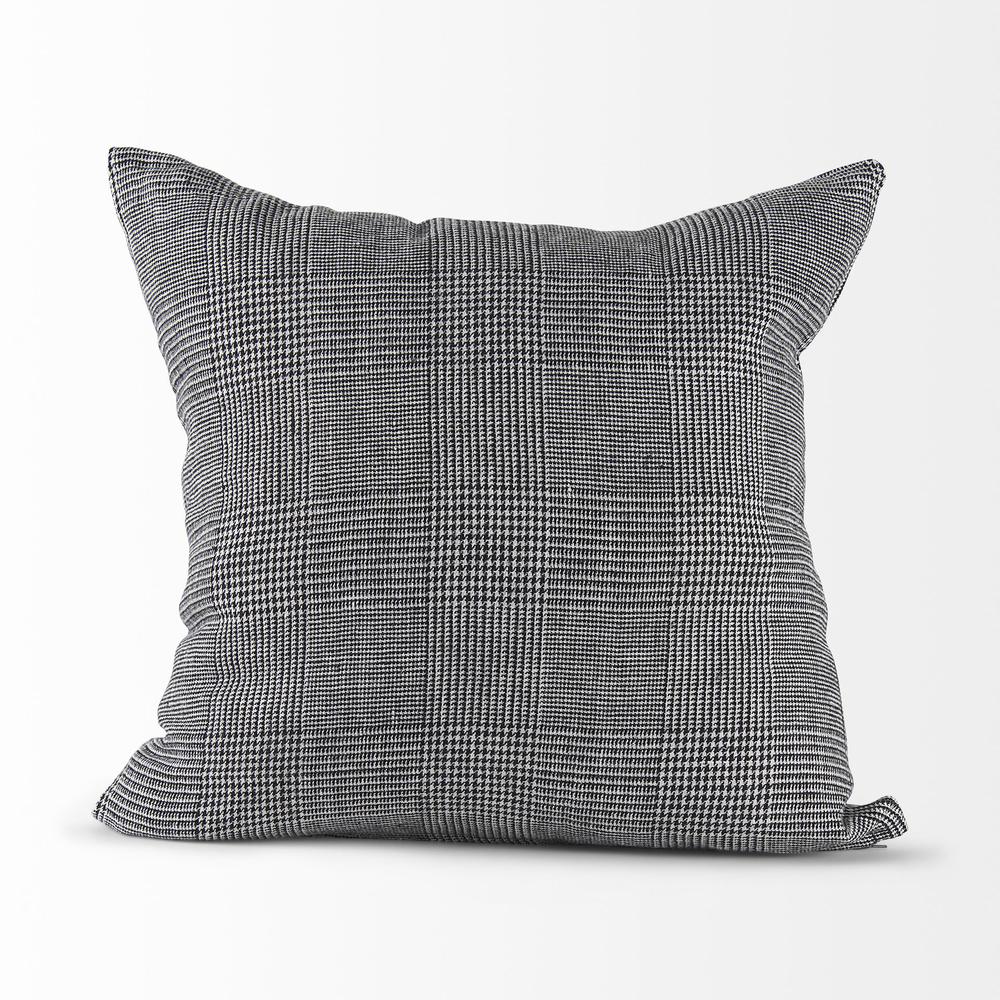 White and Black Pattern Throw Pillow Cover Black/White. Picture 2