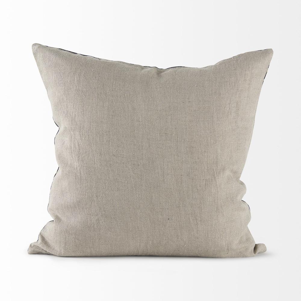 Light Gray and Black Throw Pillow Cover Beige/Black. Picture 4