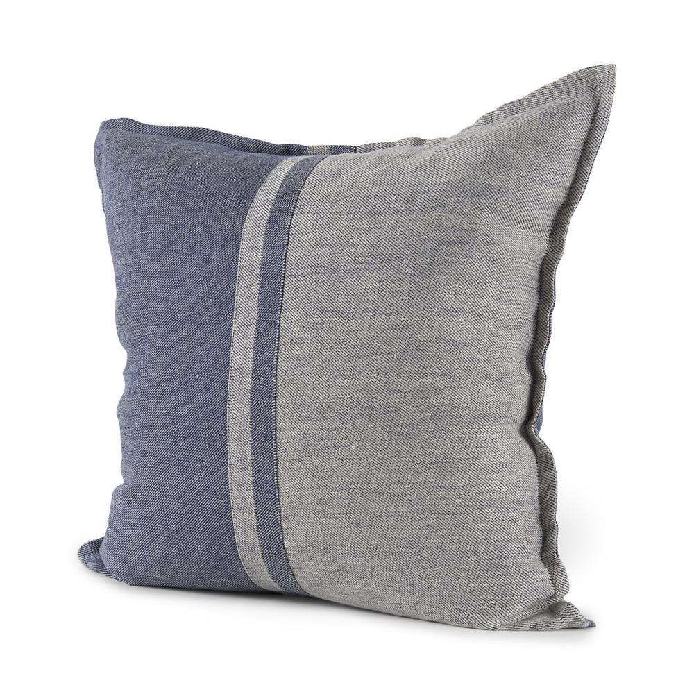 Gray and Blue Color Block Pillow Cover Gray/Blue. Picture 1