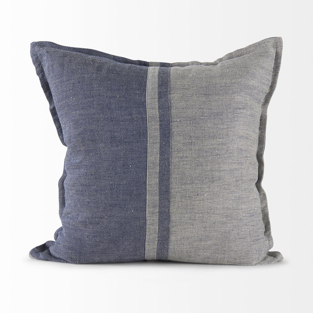 Gray and Blue Color Block Pillow Cover Gray/Blue. Picture 2