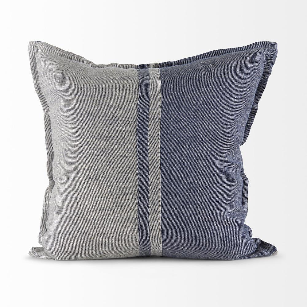 Gray and Blue Color Block Pillow Cover Gray/Blue. Picture 4