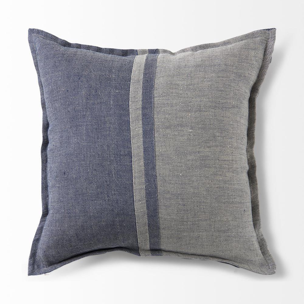 Gray and Blue Color Block Pillow Cover Gray/Blue. Picture 5