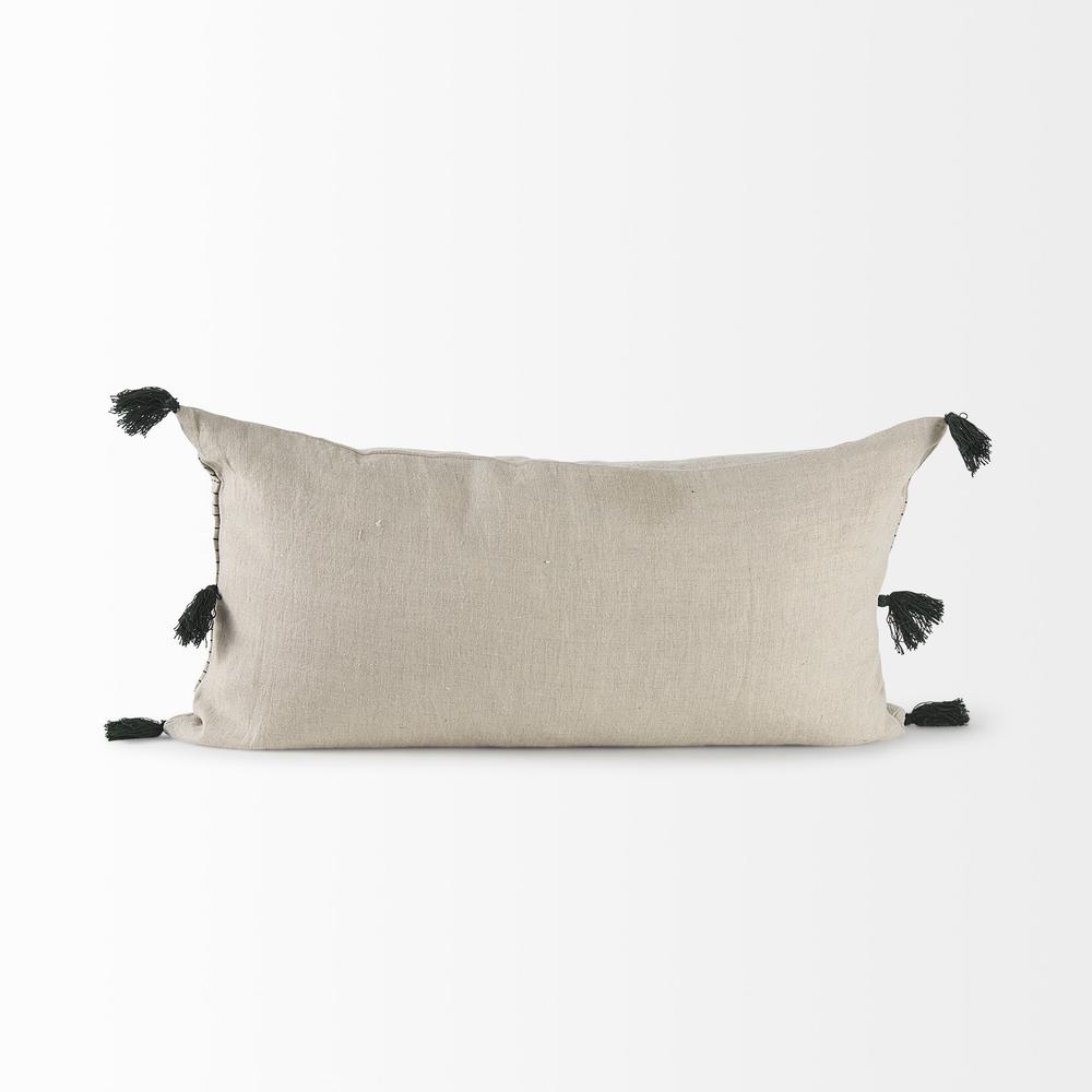 Beige and Black Dotted Lumbar Pillow Cover Beige/Black. Picture 4