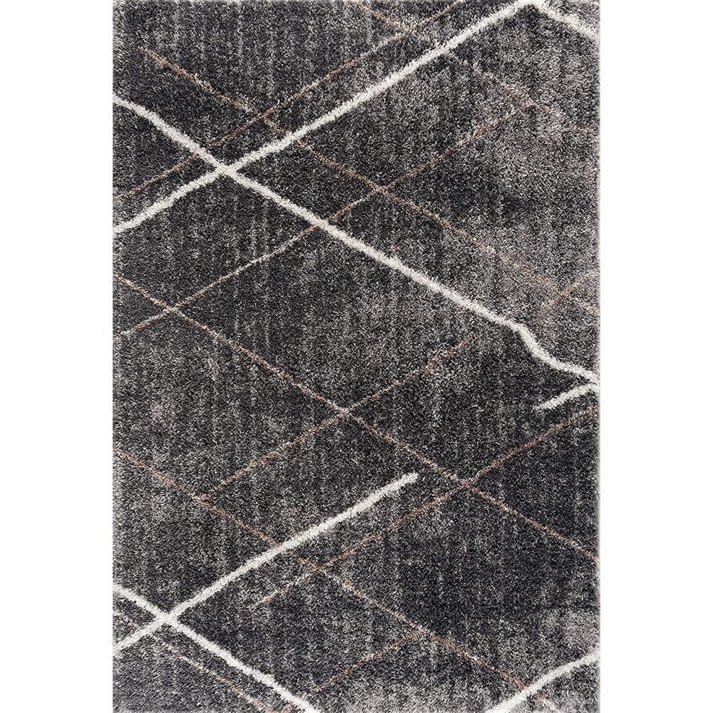 3’ x 5’ Gray Modern Distressed Lines Area Rug Grey. Picture 2