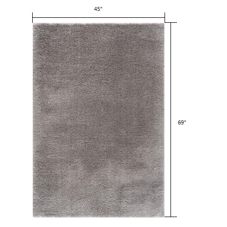 4’ x 6’ Gray Modern Solid Shag Area Rug Grey. Picture 7