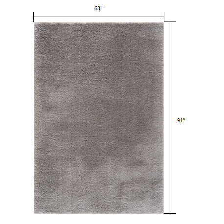 5’ x 8’ Gray Modern Solid Shag Area Rug Grey. Picture 7