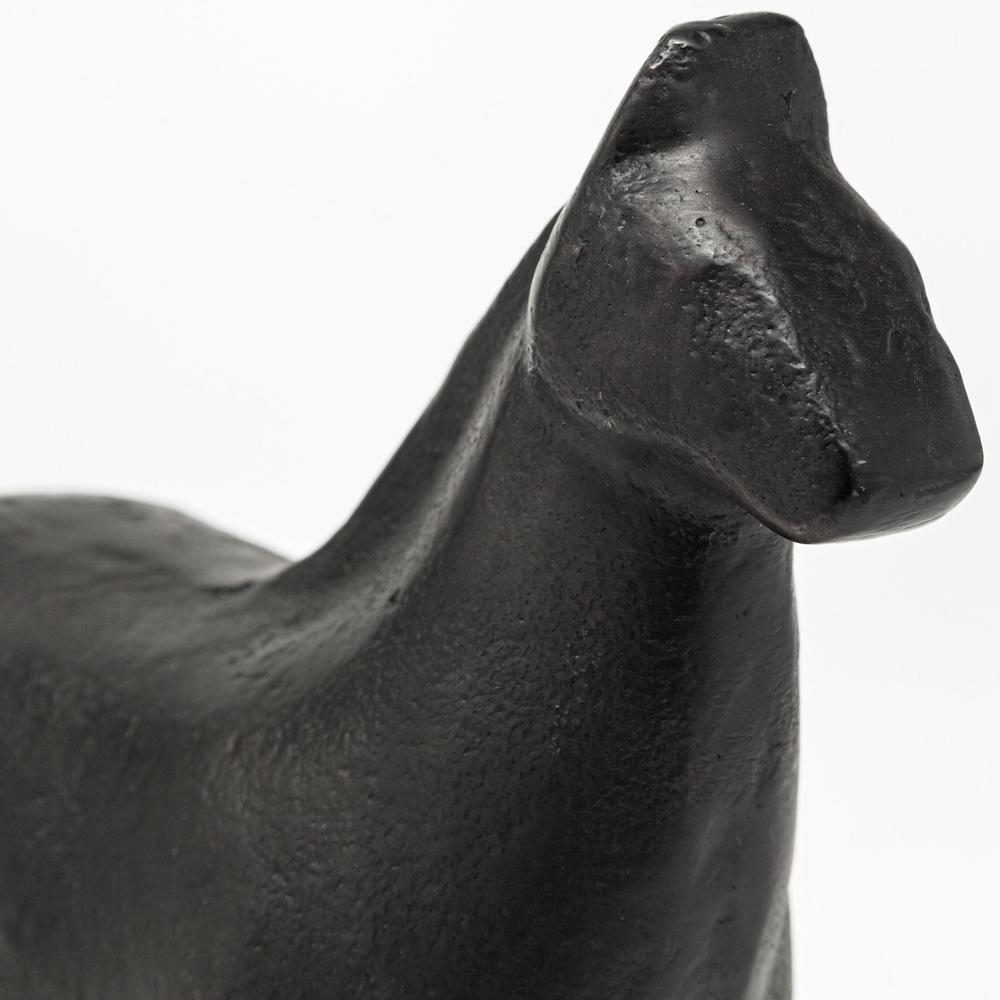 Black Cast Aluminum Horse Shaped Sculpture Gold. Picture 4