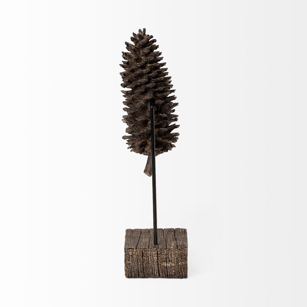 Brown Resin Pinecone Shaped Sculpture Brown. Picture 4
