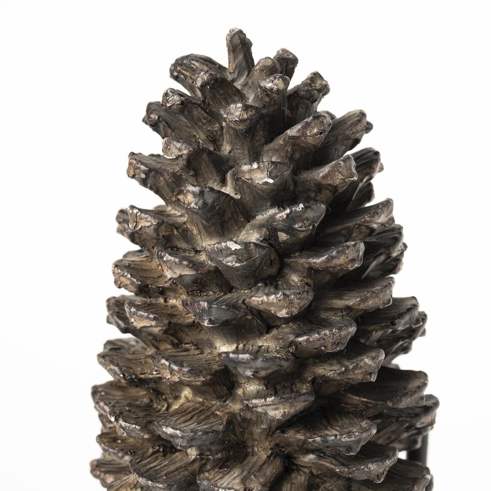 Brown Resin Pinecone Shaped Sculpture Brown. Picture 5