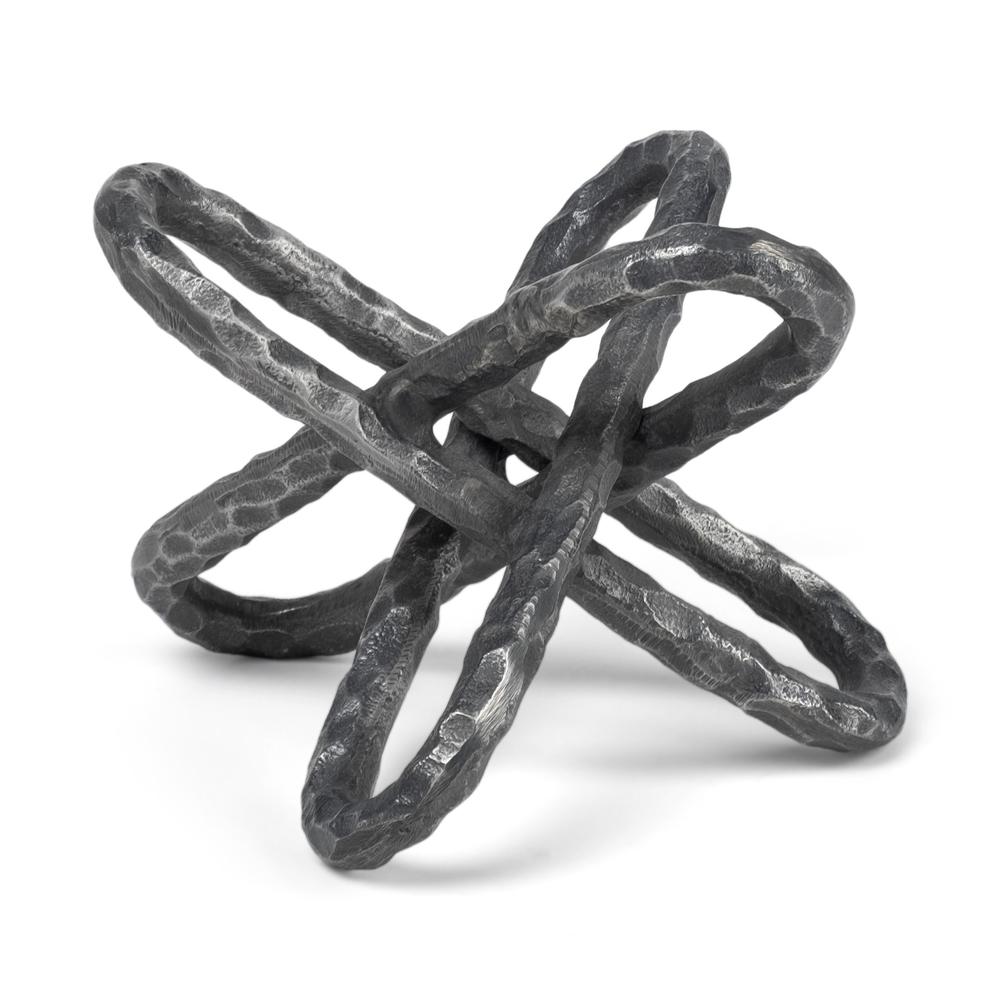 Silver Metal Chain Link Sculpture Black. Picture 1