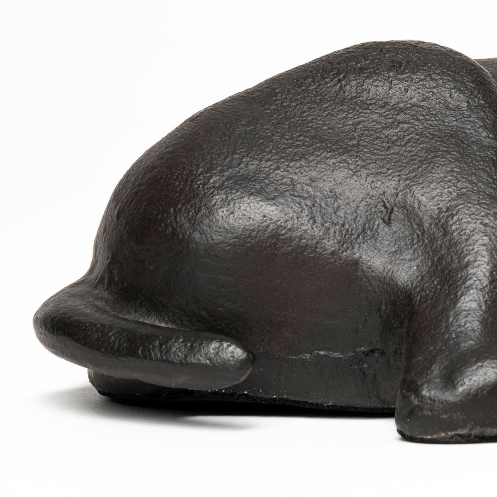 Black Metal Labrador Dog Sculpture Black. Picture 6