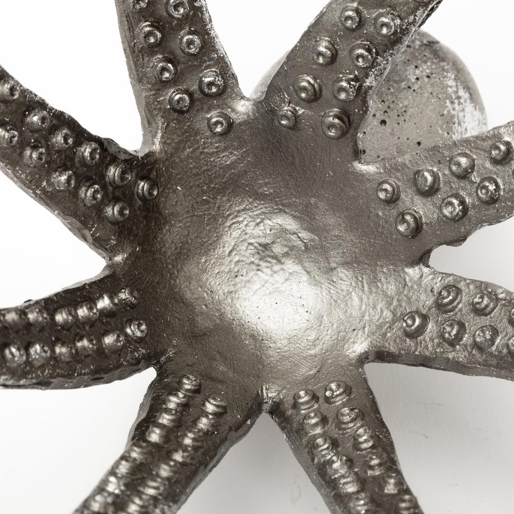 Petite Silver Resin Octopus Sculpture Silver. Picture 9