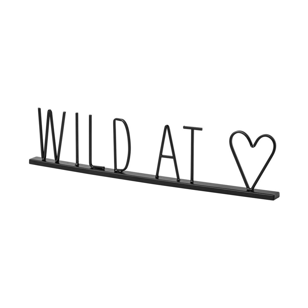 Black Metal Wild At Heart Sign Black. Picture 1