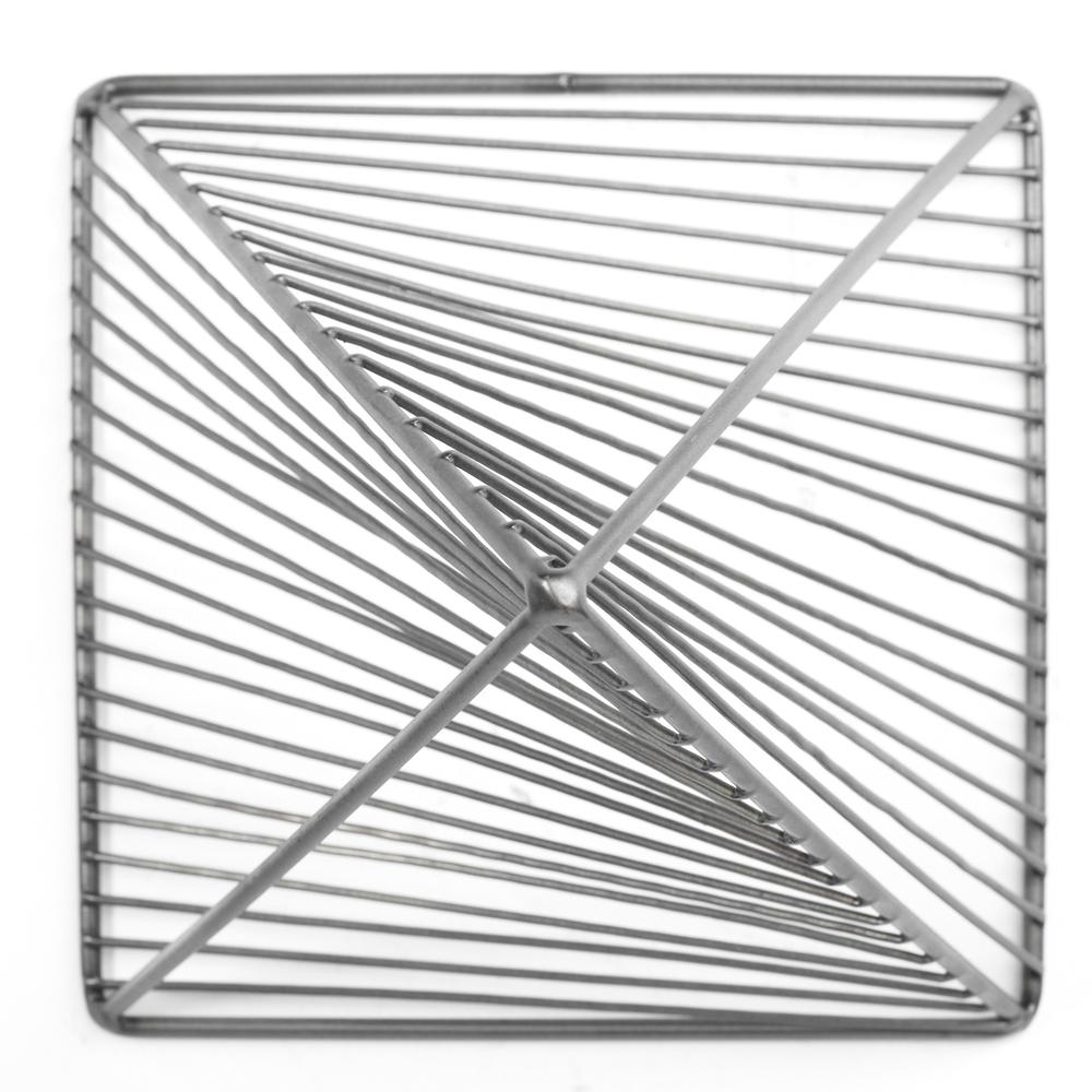 Contemporary Gray Metal Triangular Décor Piece Silver. Picture 4