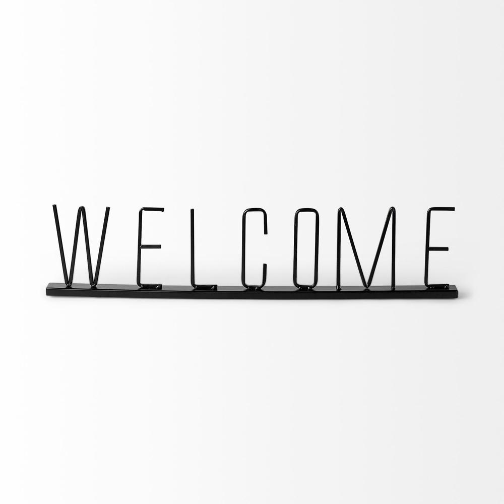 Black Metal Welcome Sign Black. Picture 2