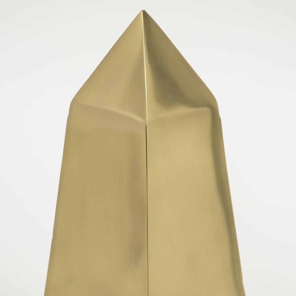 Set of Two Gold Metal Elongated Pyramid Décor Pieces Gold. Picture 5