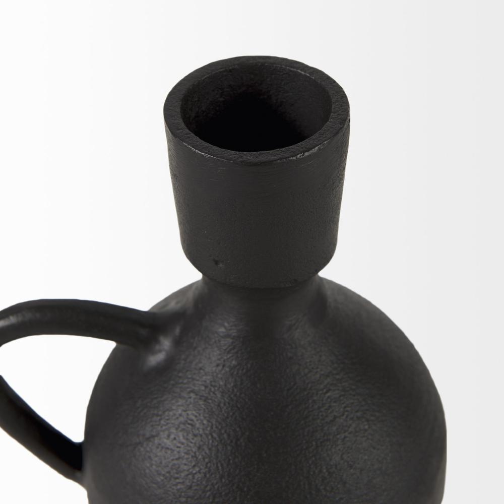 Black Matte Metal Italian Inspired Vase Black. Picture 7