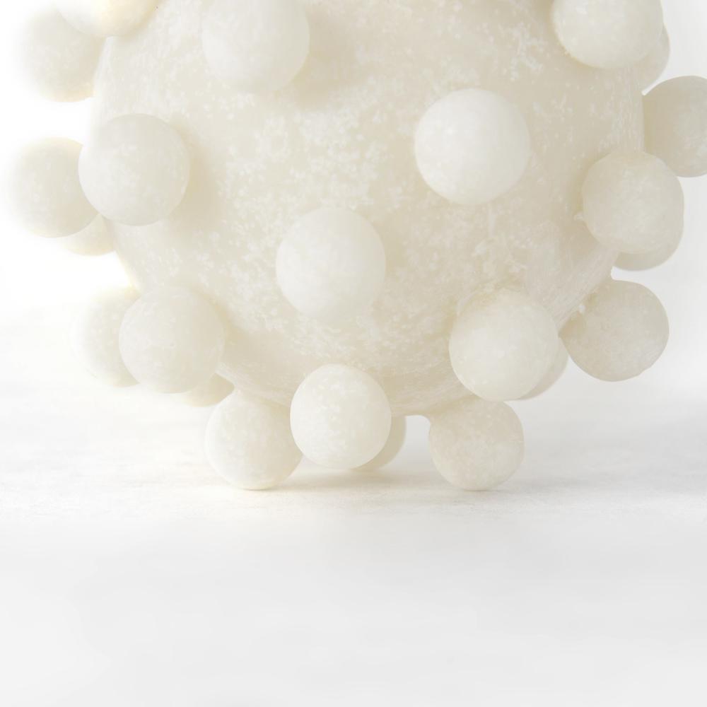 5" Ivory Knobby Nubs Resin Sphere White. Picture 5