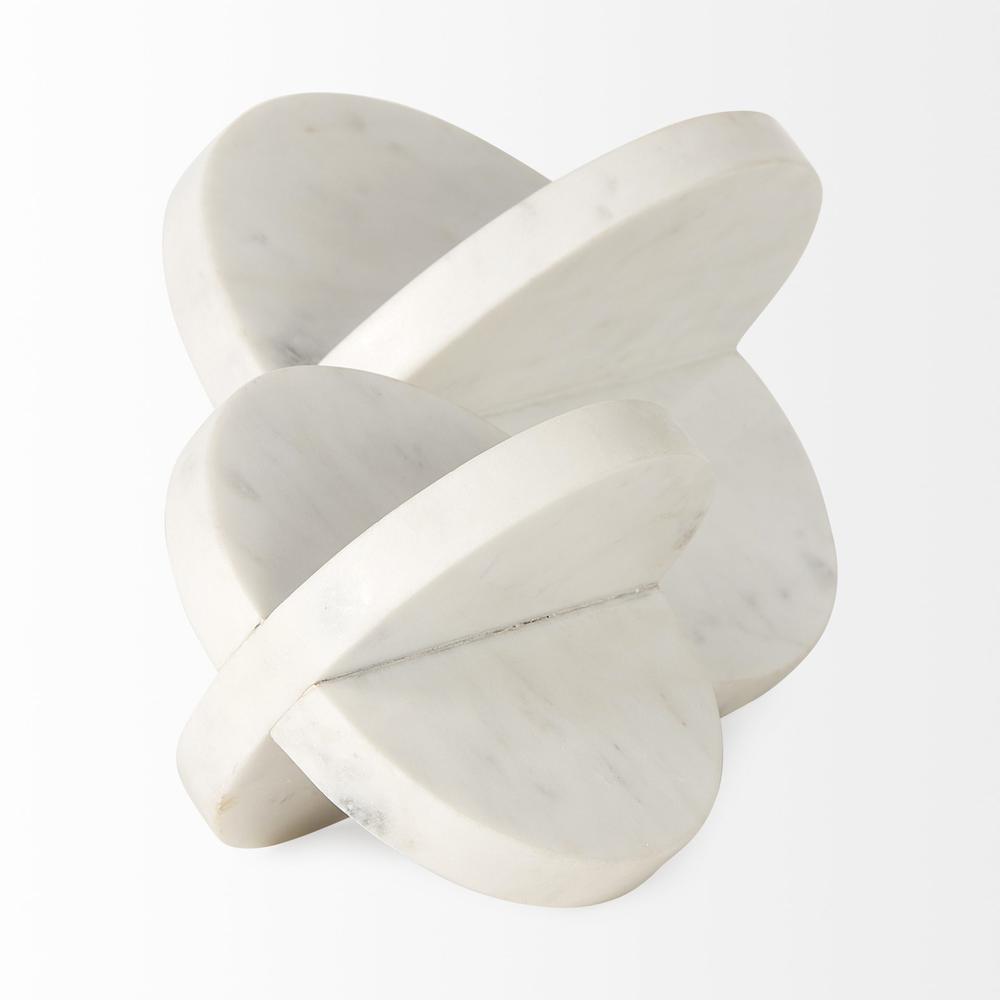 Petite White Marble Circular Sculpture White. Picture 5