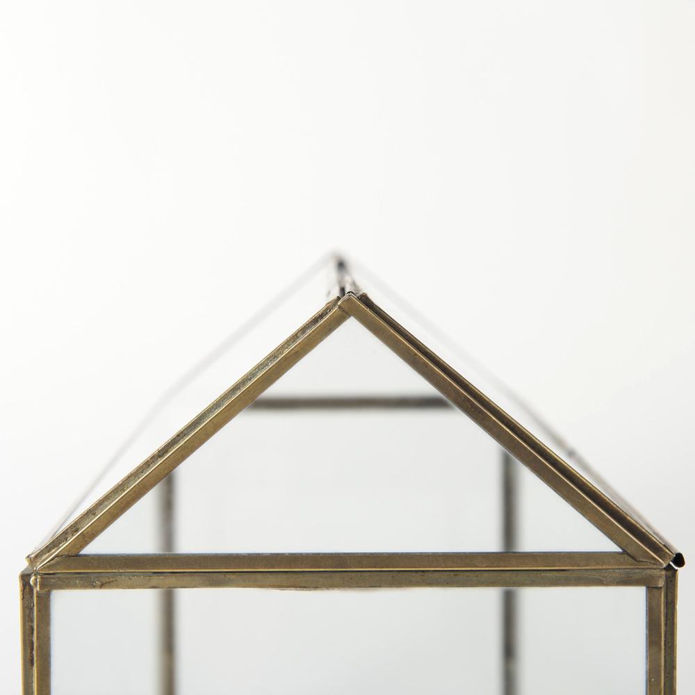 Modern Rustic Gold Metal and Glass Terrarium. Picture 7