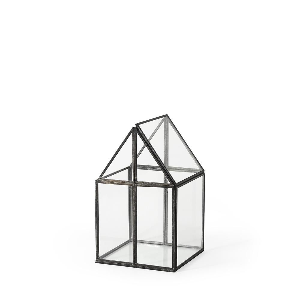 Petite House Shaped Glass Terrarium. Picture 1