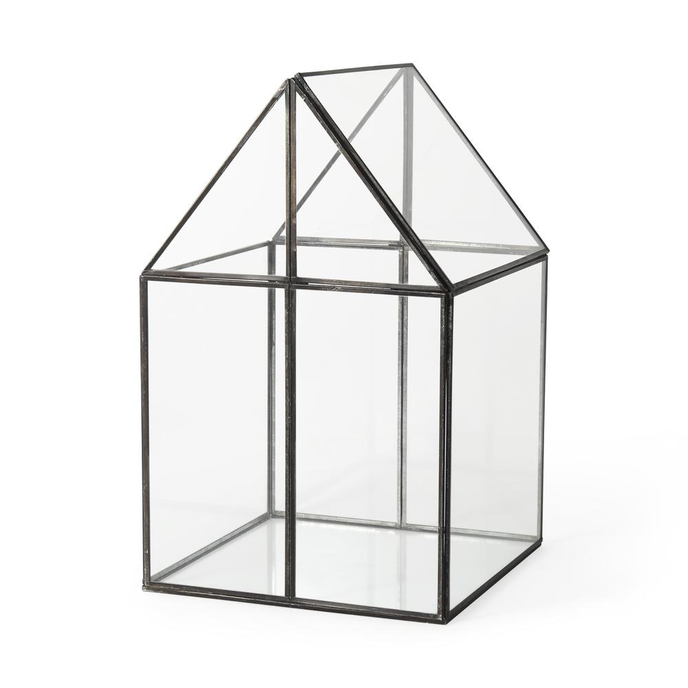 XL House Shaped Glass Terrarium. Picture 1