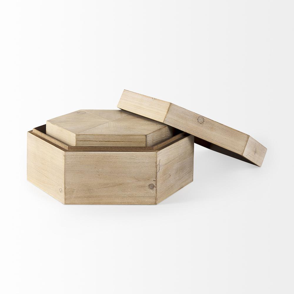 Set of Two Hexagonal Wooden Boxes. Picture 5