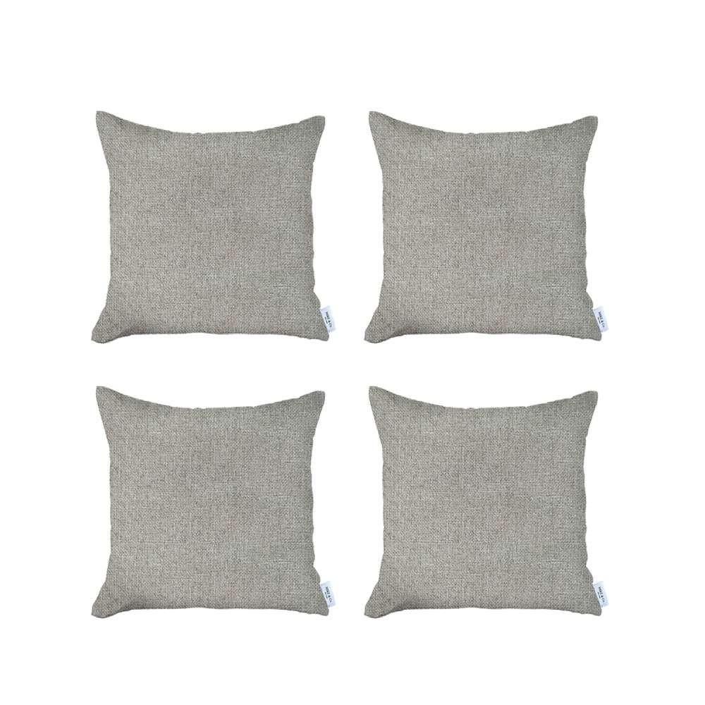 Set of 4 White Textured Pillow Covers Multi. Picture 2