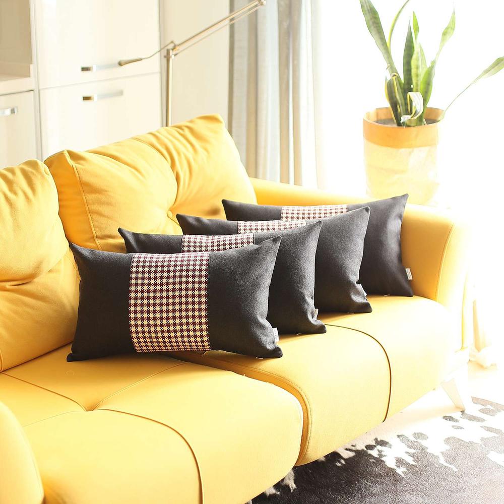 Large Black Yellow Modern Pillows, Modern Throw Pillows for Couch