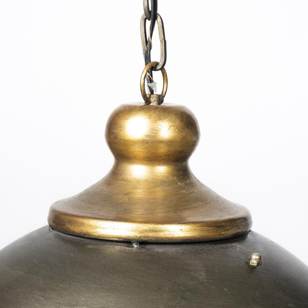 Rustic Gold Ton Metal Dome Hanging Light Copper. Picture 4