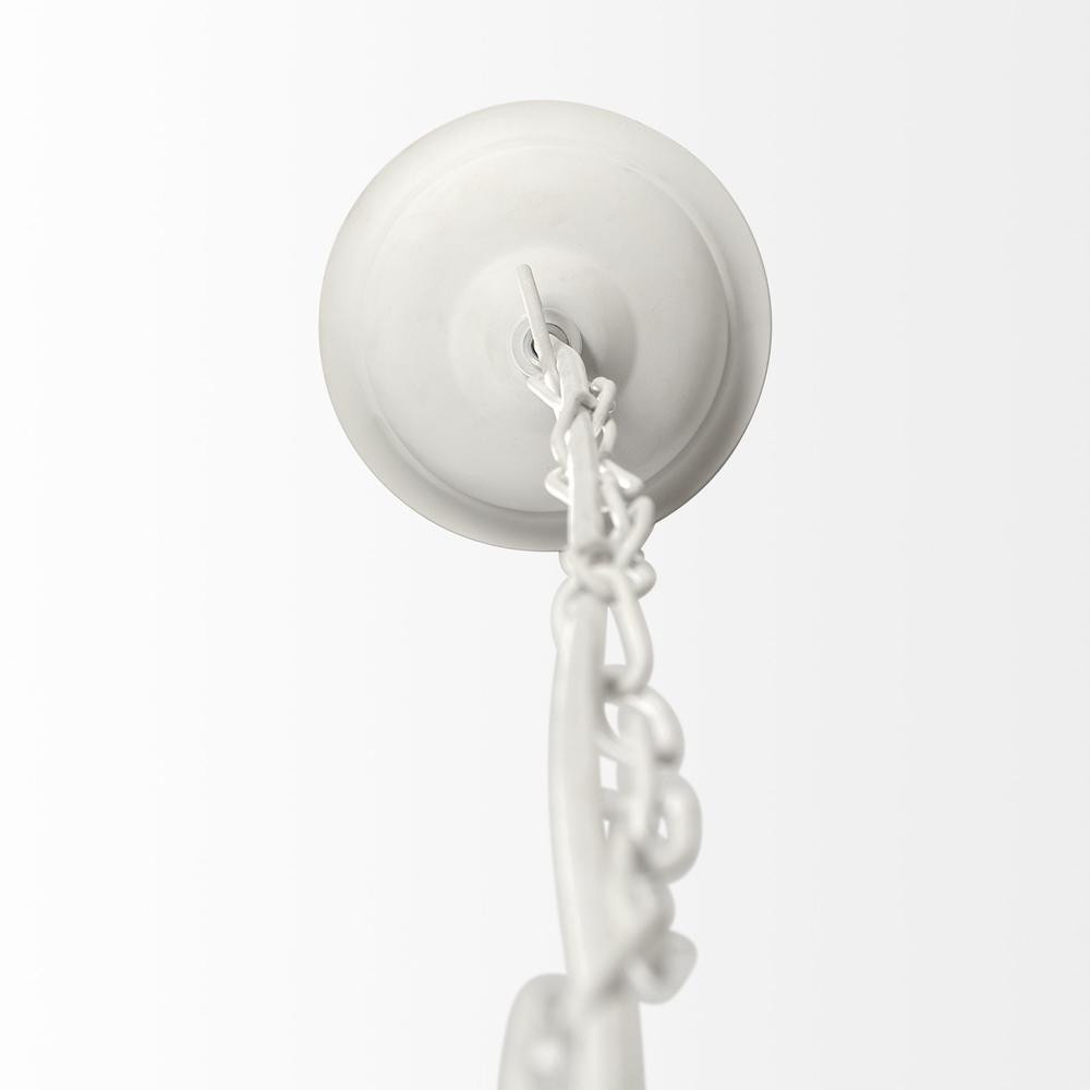 Whitewash Beaded Ball Hanging Light White. Picture 3