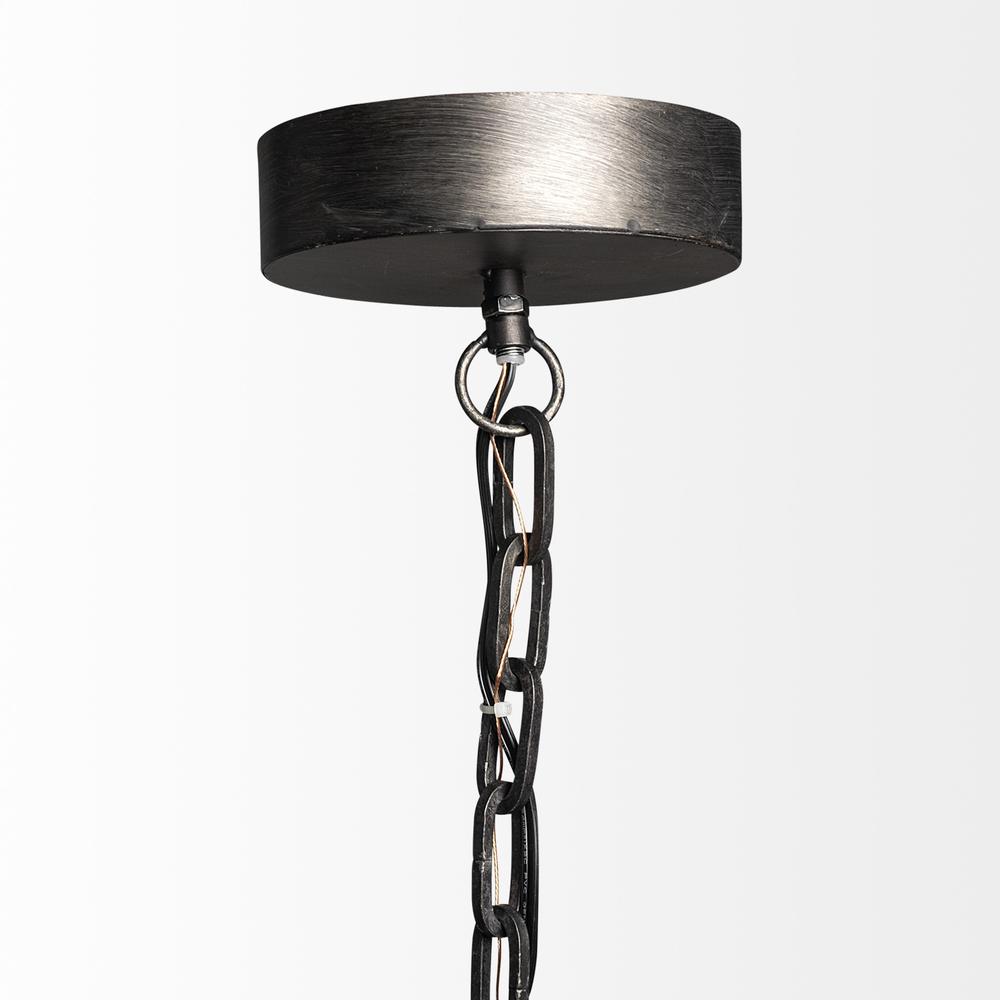 Industrial Gray Metal Hanging Pendant Light Black. Picture 2