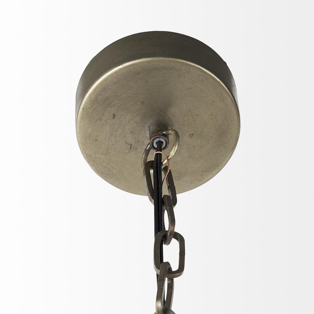 Distressed Bronze Metal Dome Hanging Light Copper. Picture 4