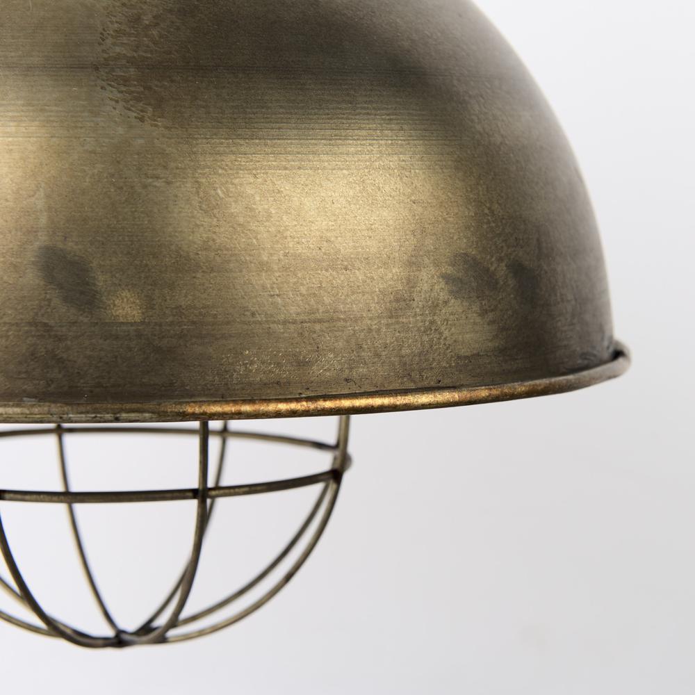 Distressed Bronze Metal Dome Hanging Light Copper. Picture 6