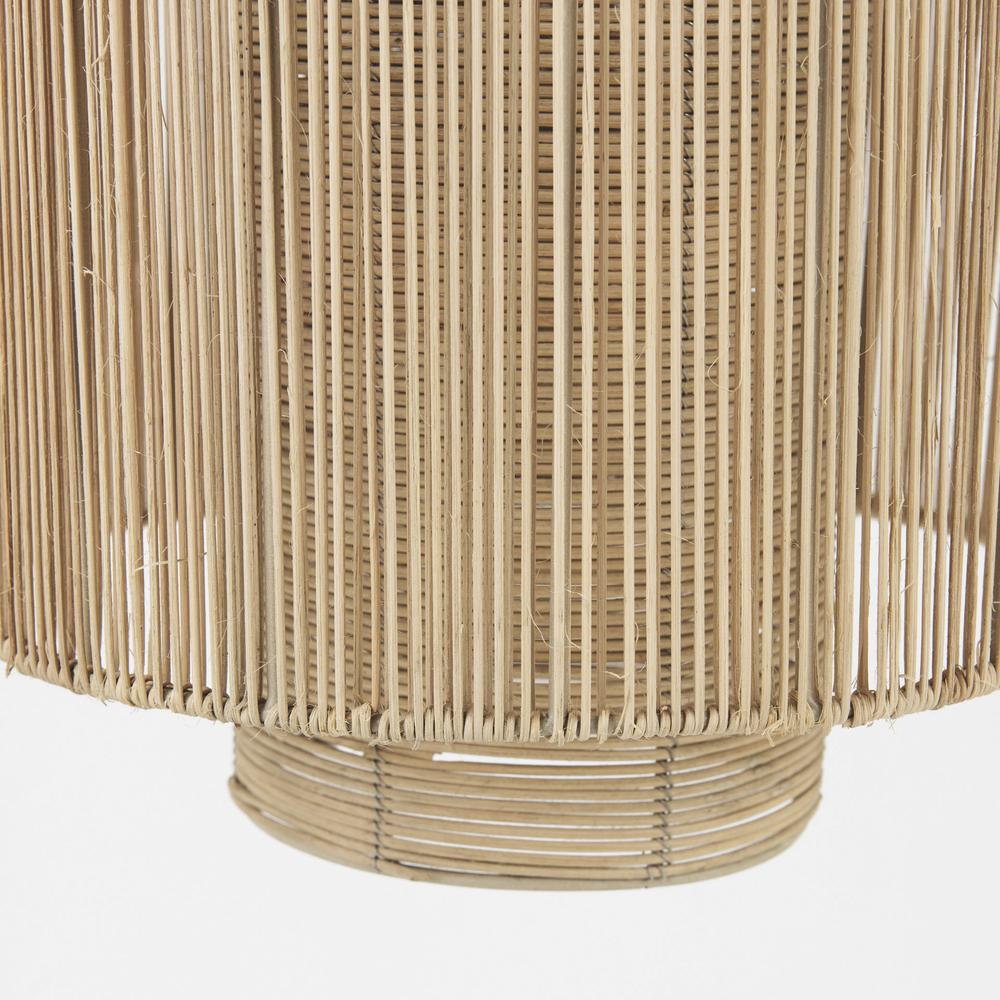 Natural Cane Cylindrical Hanging Pendant Light Brown. Picture 6