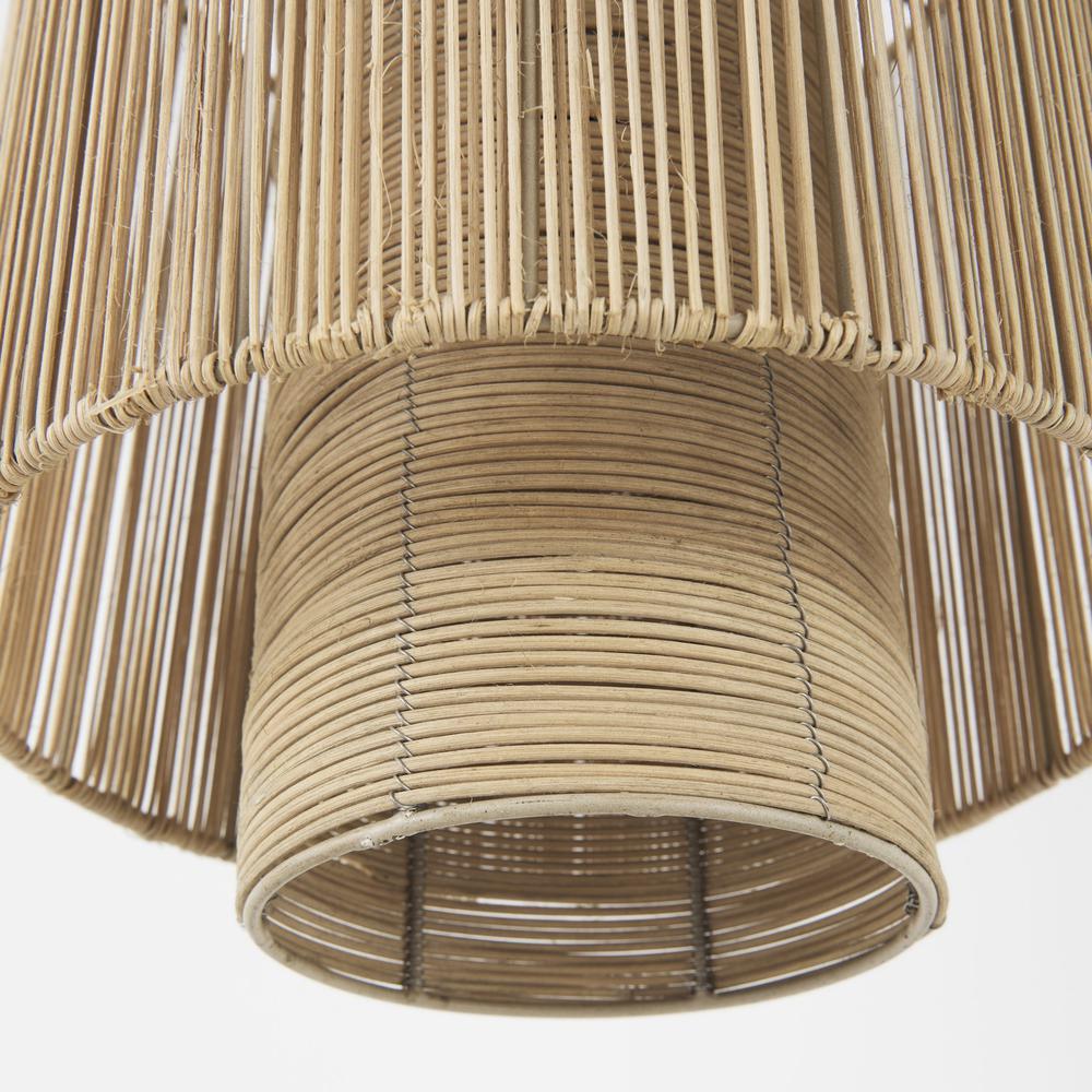 Natural Cane Cylindrical Hanging Pendant Light Brown. Picture 8