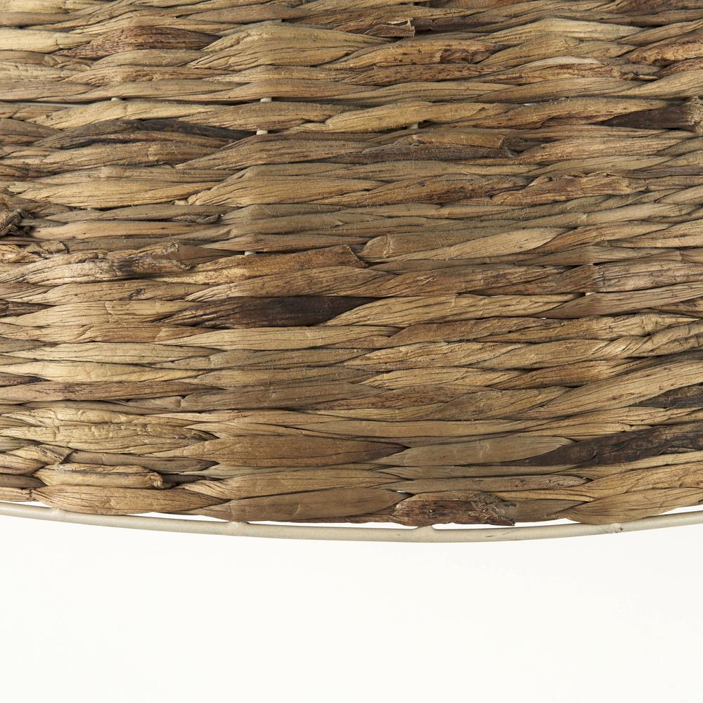 Brown Wicker Domed Hanging Pendant Light Brown. Picture 6