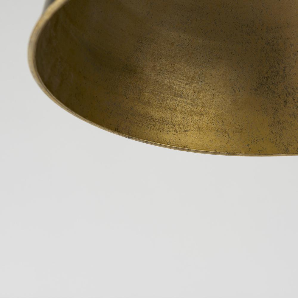 Gold Toned Metal Dome Hanging Pendant Light Bronze. Picture 9