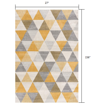 2’ x 13’ Yellow Triangular Lattice Runner Rug Yellow. Picture 7