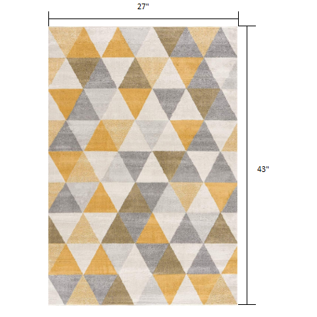 2’ x 4’ Yellow Triangular Lattice Area Rug Yellow. Picture 7