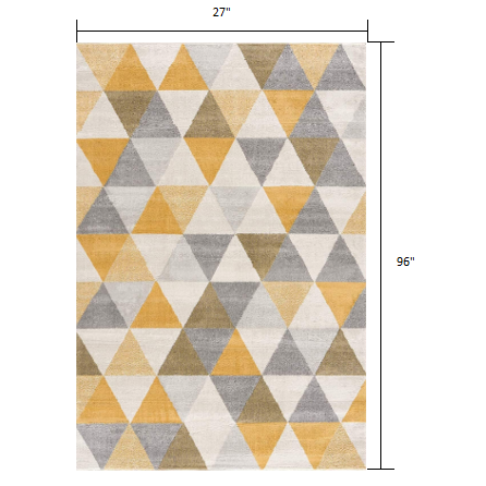 2’ x 8’ Yellow Triangular Lattice Runner Rug Yellow. Picture 7