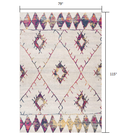 7’ x 10’ White Berber Pattern Area Rug Cream. Picture 7